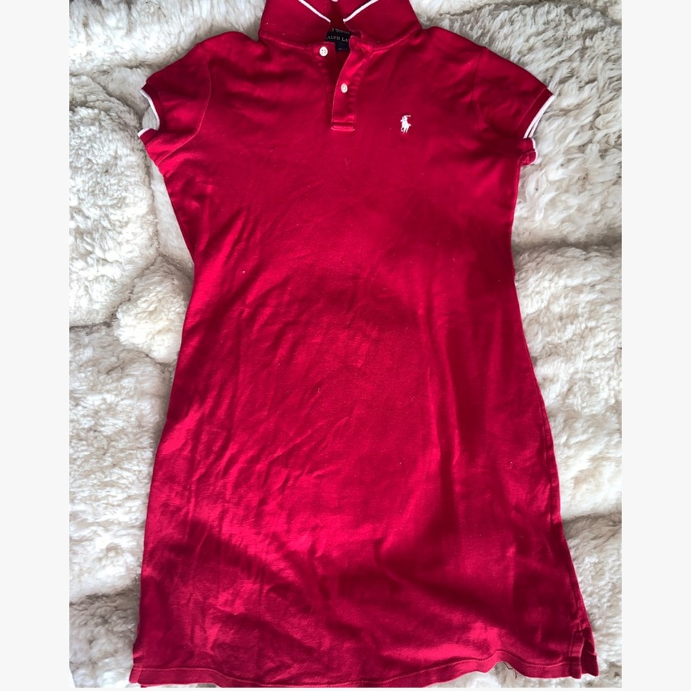 Red Polo T-shirt Dress
